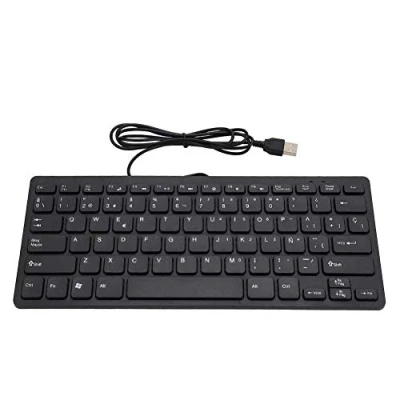 Immagine di Tastiera spagnola per computer, con 78 tasti, Interfaccia USB computer desktop portatile ultra silenziosa sottile cablata