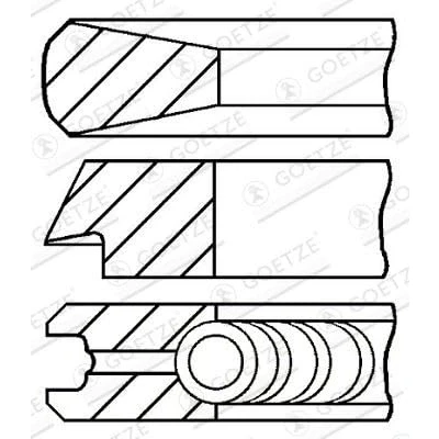 Immagine di GOETZE ENGINE 08 425000 00 Kit Fasce Elastiche 93mm FIAT: Ducato II Van, Camion pianale/Telaio, IVECO: DAILY 2 Pritsche/Fahrgestell