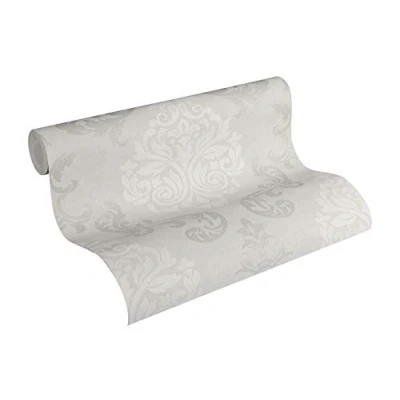 Immagine di A.S. Création, carta da parati in tessuto non tessuto, neo barocca, alla moda, classica 10,05 m x 0,53 m, Grau, Metallic, Rosa, (Länge) (Breite)