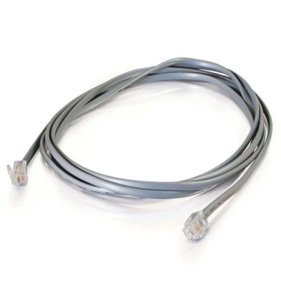 Immagine di C2G 83866 5 m RJ11 6P4C Cavo Internet ADSL modulare dritto, adatto per ad alta velocità, router a banda larga, modem, presa telefonica, microfiltro e altro