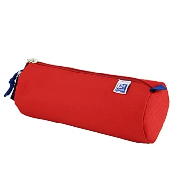 Immagine di Oxford, Astuccio scolastico rotondo grande con gomma elastica, 22 cm, colore rosso