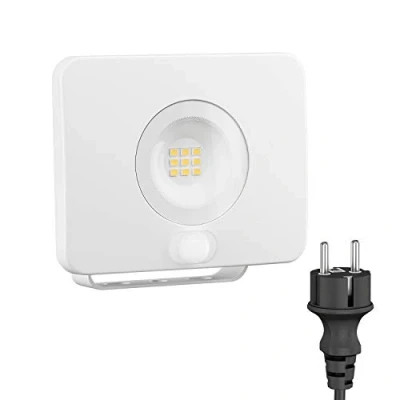 Immagine di ledscom.de faretto da giardino a LED WEGA per esterni, IP44, rilevatore di movimento, spina, 11,7 W, 951lm, bianco caldo, luce parete, esterno,