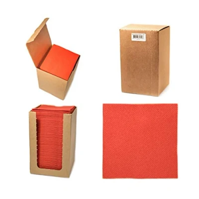 Immagine di Alvotex Chic Airlaid 100 tovaglioli da cocktail, piegati a 1/4, tovagliolo usa e getta, colore rosso, 20 x cm