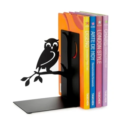 Immagine di Balvi Fermalibri Book Guard Colore Nero Supporto da scaffale per Libri a Forma di Gufo Divertente