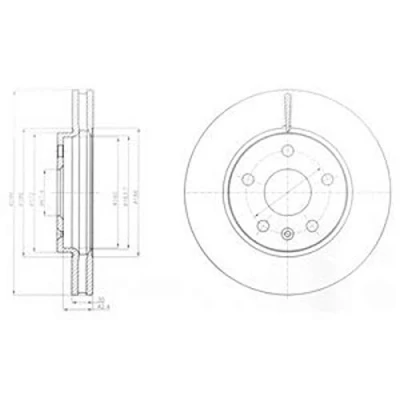 Immagine di DELPHI BG4187C Disco freno 296 30 5 ventilato rivestito non trattato senza cuscinetto ruota, anello sensore ABS OPEL: Insignia A Sports Tourer