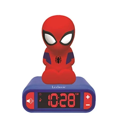 Immagine di Lexibook Sveglia digitale Spider Man per Bambini con Luce Notturna Snooze e Suoni, Orologio Bambini, Spiderman Luminoso Marvel Superheroes Colore Blu RL800SP