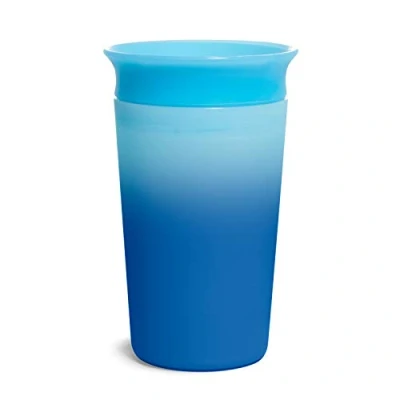 Immagine di Munchkin Miracle Tazza per bambini che cambiano colore, senza BPA, 266 ml, lavabili in lavastoviglie, a prova di perdite, dai 12 mesi su, colore: blu