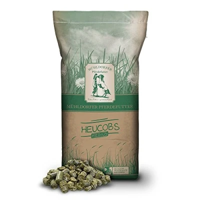 Immagine di Mühldorfer Heucobs Medium, 20 kg, set da fieno per ammollo, mangime base ricco di fibre grezze tutti i cavalli, anche chi soffre allergie