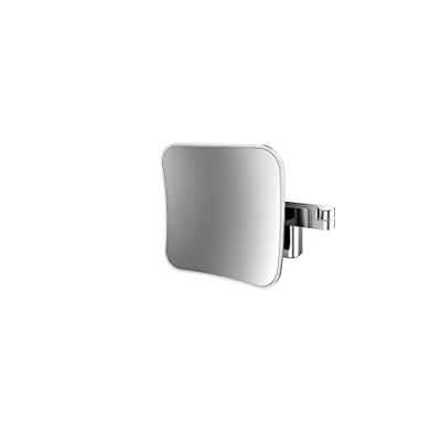 Immagine di Emco Evo LED specchio cosmetico e rasatura sul braccio doppio snodo, quadrato con illuminazione per montaggio a parete, ingranditore regolabile (5x)