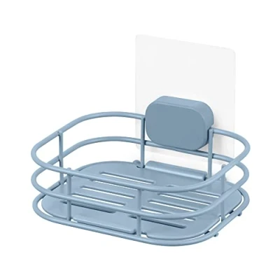 Immagine di Compactor Bestlock Magic Porta Sapone e Spugna da Bagno Montabile a Parete, Montaggio Autoadesivo, Supporta Fino 3 kg, 14 x 12,5 10 cm, Gamma Grena, Blu, RAN10673