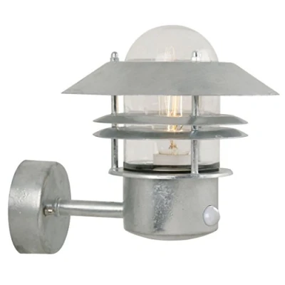 Immagine di Nordlux Blokhus 25031031 Lampada da parete per esterni con rilevatore di movimento a risparmio energetico, LED (monocolore) E27 60 W Acciaio