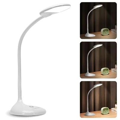 Immagine di Aigostar Lampada da Scrivania a LED, lampe de bureau con 4000K Luce Bianca Natural, LED Braccio Flessibile 360 , Luminosità Regolabile, Controllo Touch, Livello di Blu RG0, 4W