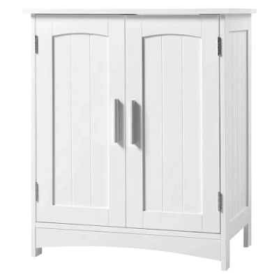 Immagine di EUGAD Mobile Sottolavabo per Bagno con 2 Ante, da Autoportante Ripiano Regolabile, Armadietto Scomparti, in MDF, Bianco, 50x30x60cm