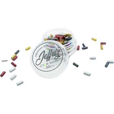 Immagine di JEFFRIZ pietrina per accendino, confezione da 50, edizione a colori, focaia di alta qualità compatibile con le pietrine Clipper e Zippo