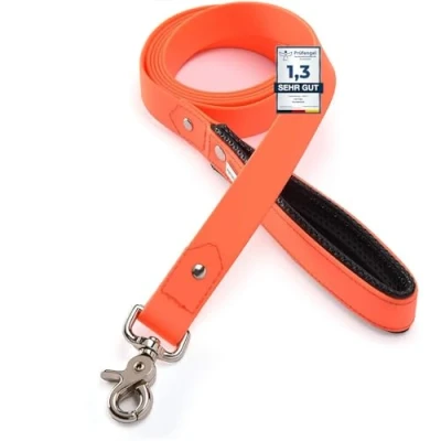Immagine di PetTec Guinzaglio per Cani Addestramento con Impugnatura Imbottita, Materiale Trioflex a 3 Strati Intrecciati, Impermeabile Moschettone e Gancio in Acciaio Inossidabile 2m, Rosso