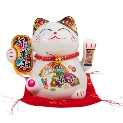 Immagine di lachineuse Gatto Maneki Neko Giapponese Fortuna E Felicità Altezza 16 cm Braccio Mobile