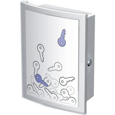 Immagine di Cassetta porta chiavi con indice per 63 chiavi, chiudibile a chiave, grigio chiaro