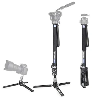 Immagine di monopiede video professionale INNOREL VM70K Base treppiede rimovibile e supporto flessibile per videocamere telescopiche DSLR NON includono testa, solo