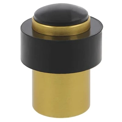 Immagine di Amig Fermaporta per Passo Diametro 30 x 36 mm Modello 205 Alluminio con Finitura in Oro Canto Rotondo Include Fasce + Tasselli l&#039;installazione