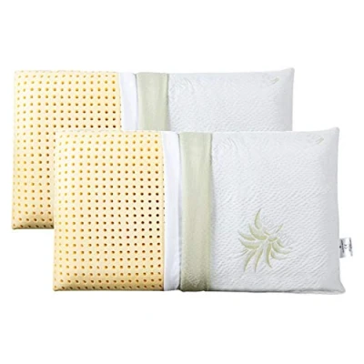 Immagine di EVERGREENWEB Coppia Cuscini Letto 40x70 Alti 18 cm Modello Saponetta 100% Memory Foam Doppia Fodera Aloe Vera e Cotone Sfoderabile Guanciali RILASSANTI per dolori Cervicali con Dispositivo Medico