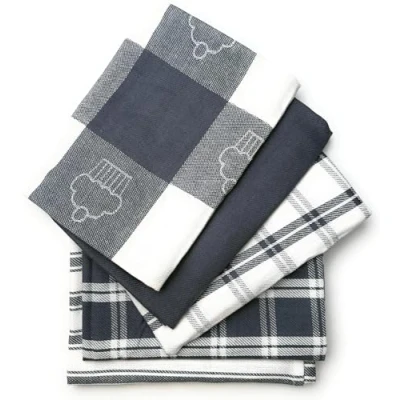 Immagine di LivinEase Strofinacci da Cucina 100% Cotone Confezione 5 (50 x 70 cm) Set Asciugamani Assorbenti (Grigio)