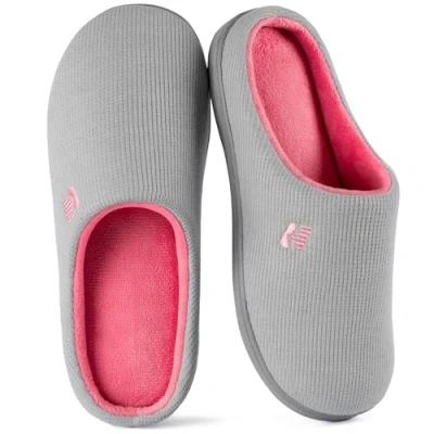 Immagine di RockDove Bicolore Pantofola da Donna in Memory Foam, 40/41 EU, Grigio e Rosa