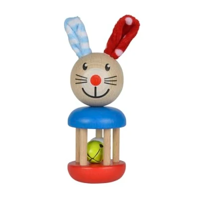Immagine di Simba HEROS 100017013 Sonaglino in legno a forma di coniglio, Modelli/Colori Assortiti, 1 Pezzo