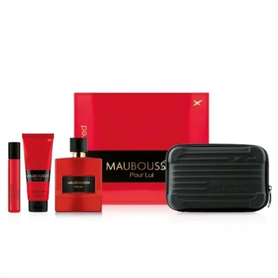 Immagine di Mauboussin Cofanetto Prestige 2024 per lui in rosso: Eau de Parfum 100ml, Gel Doccia 75ml, Travel Spray 20ml &amp; Borsa a tracolla