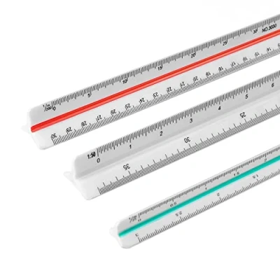 Immagine di DIYCUT 3 Pezzi Righello Triangolare Metrico, in Scala, 1/20 1/25 1/50 1/75 1/100 1/125 1/200 1/250 1/300 1/400 1/500, Strumenti Triangolari per Studenti, Disegnatori Ingegneri
