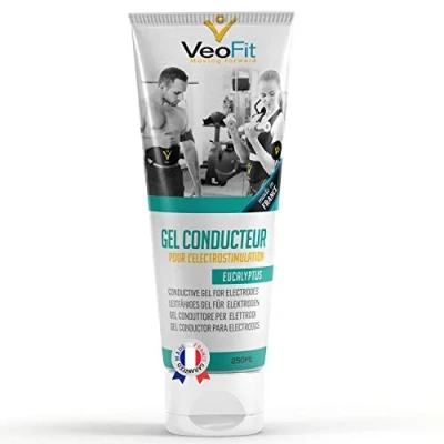 Immagine di VEOFIT Gel Conduttore Elettrostimolazione Eucalipto 1x250mL, per Elettrostimolatore EMS, TENS, Elettrodi elettrostimolatori, Pad Migliora l’Aderenza degli Made in France