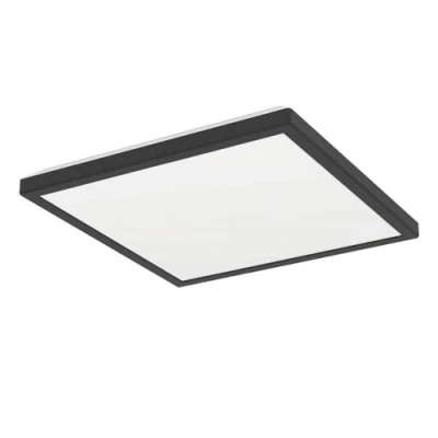 Immagine di Eglo Rovito Plafoniera a LED, rotonda, per bagno, lampada da soffitto in plastica di colore nero e bianco, luce bianca calda fredda, IP44, 29 x cm