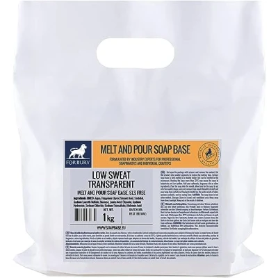 Immagine di 1kg base per sapone che “non suda transparente. &quot;Low Sweat&quot; soap