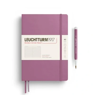 Immagine di LEUCHTTURM1917 372186 Taccuini Medium A5, Copertina rigida, 251 pagine numerate, Dusty Rose, Righe