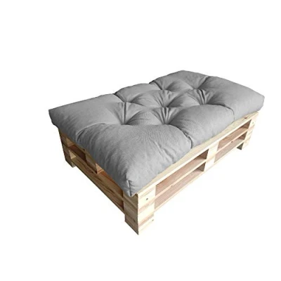 Immagine di chilly pilley Cuscino Trapuntato Per Mobili In Pallet Riempito Con Fiocchi Di Schiuma Divano Schienale Sedile Laterale Set (Cuscino Del 120 X 80 Argento)