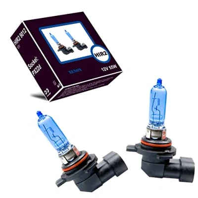 Immagine di LIGHTWORLD24 2 x HIR2 9012 Lampadina alogena 12V 55W Xenon Bianca Anabbaglianti Abbaglianti Fendinebbia Luce di marcia diurna Lampada per auto Presa ricambio Px22d