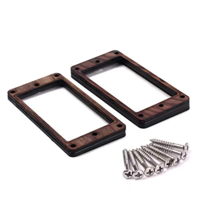 Immagine di Alnicov Set di 2 anelli per pickup humbucker con fondo curvo accessori chitarra Epiphone, palissandro