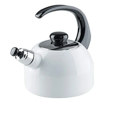 Immagine di Riess, 0543 033 Caldaia a fischio Plus, colore bianco, capacità 2 litri, diametro 18,4 cm, 3 strati smaltati, bollitore ad induzione