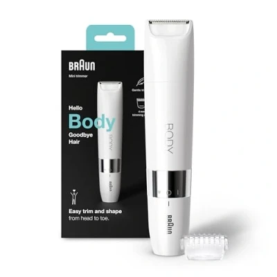 Immagine di Braun Face Spa, Rasoio Elettrico Unisex, Rifinitore, Ideale per la zona Bikini, Idea Regalo, BS1000 Bianco