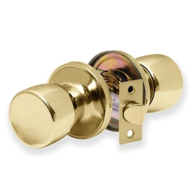 Immagine di XFORT Set Pomelli Di Passaggio, Maniglia Per Porte Design Tulip Interne, Ideale Stanze Che Non Necessitano Chiusura Come Corridoi, Salotti, Cucine E Ripostigli (Ottone lucido)