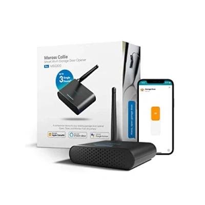 Immagine di Meross Apriporta Garage WiFi Intelligente, Interruttore per Porta Compatibile con 3 Porte Tramite Una Forte Antenna Esterna, Apple Homekit Siri, Google e Alexa, MSG200HK