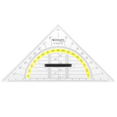 Immagine di Westcott goniometro 14 cm con manico staccabile in plastica trasparente Scala gialla tecnica E per la scuola, l&#039;università o l&#039;ufficio 10133 00