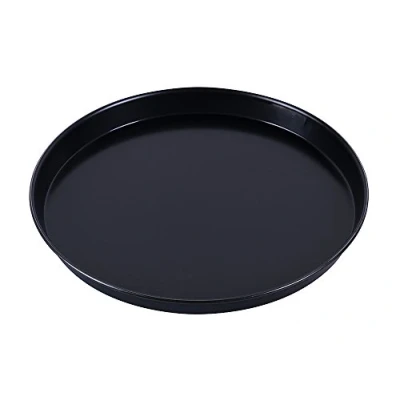 Immagine di Paderno 11740 30 Teglia rotonda antiaderente per pizza, bordi alti, realizzata in lamiera bluita (ferro blu), resistente fino a 280, cm ø x 2,5 (altez.)