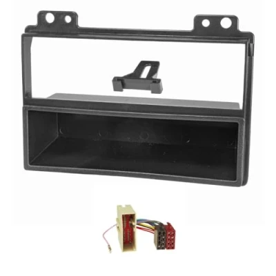 Immagine di tomzz Audio 2415 018 Set di lunetta radio adatto per Ford Fiesta jh1/jd3 Fusion ju2 prima del lifting nero con adattatore iso