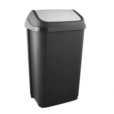 Immagine di Keeeper Swantje Pattumiera con Coperchio Basculante, PP, Grigio Grafite, 50 litri (per sacchi da 60 L)
