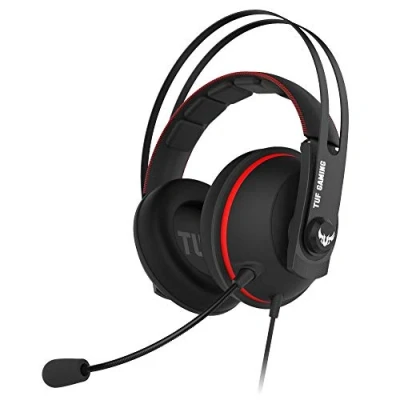 Immagine di ASUS TUF Gaming H7 Cuffie gioco per PC, PS4, Nintedo Swicth, XBOX One, Audio virtuale 7.1 integrato, cuscinetti confortevoli, colore Rosso.