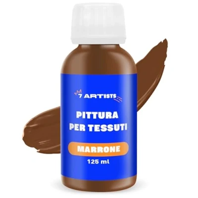 Immagine di 7 Artists Colori per Tessuti Permanenti Tempera Marrone 125 ml Pittura Colore Vernice Stoffa Fabric Paint