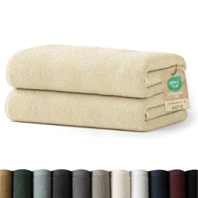 Immagine di Blumtal Asciugamani Bagno, Set Super Assorbenti, 100% Cotone Certificato Oeko Tex 100, 2 Bagno (70x140cm), Sabbia