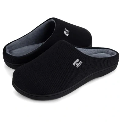 Immagine di RockDove Bicolore Pantofola da Uomo in Memory Foam, 46/47 EU, Nero e Grigio