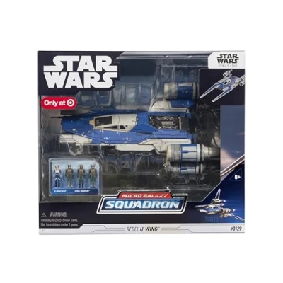 Immagine di Star Wars Rebel U Wing Starfighter Veicolo da 30,5 cm con Ali Pieghevoli e Quattro Accessori per Micro Figure 2,5 cm, Multicolore, SWJ0302