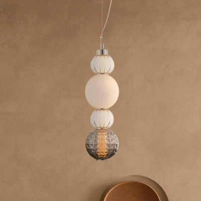 Immagine di Lampada LED a sospensione Maytoni Collare in vetro cromato Ø 14,7 cm 3.000 K
